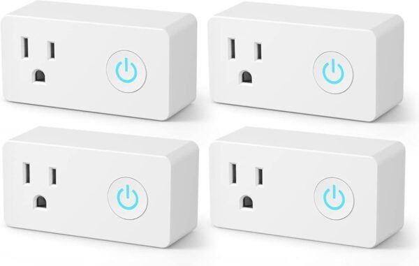51FBwIGdfRS._AC_SL1500_._SX1200_ BN-LINK WiFi Heavy Duty Smart Plug Outlet, No Hub Required with Energy Monitoring and Timer Function, White, Compatible with Alexa and Google Assistant, 2.4 Ghz Network Only (4 Pack)