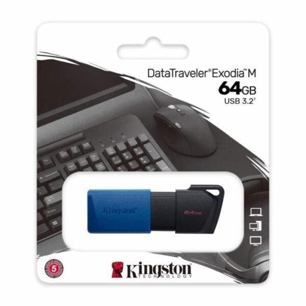 Kingston Memoria USB 3.2 64GB Exodia M Gen 1 - Negro y Azul