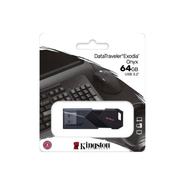 Kingston Memoria USB de 64GB 3.2 Gen 1 Exodia Onyx