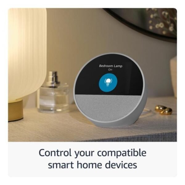 blanca3 Alexa Echo Spot Reloj Despertador Inteligente con Altavoz - Blanco