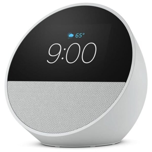 blnca1 Alexa Echo Spot Reloj Despertador Inteligente con Altavoz - Blanco